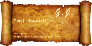 Gani Jonatán névjegykártya